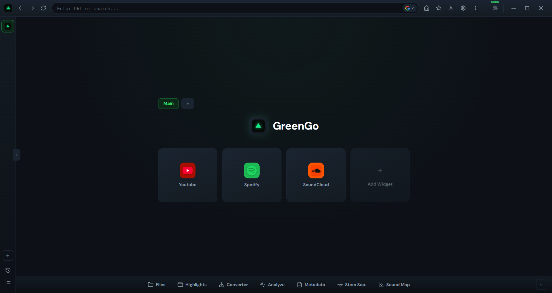 GreenGo Browser — Default theme