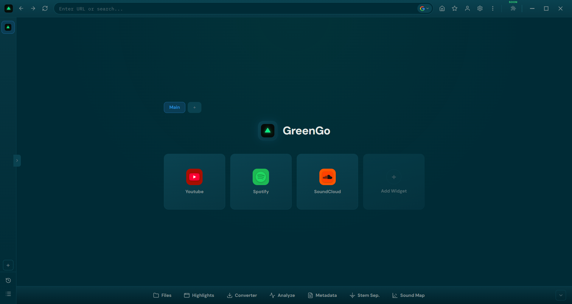 GreenGo Browser — Solarized theme